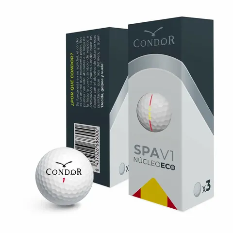 Condor SPA V1 golf balls, white, pack of 3