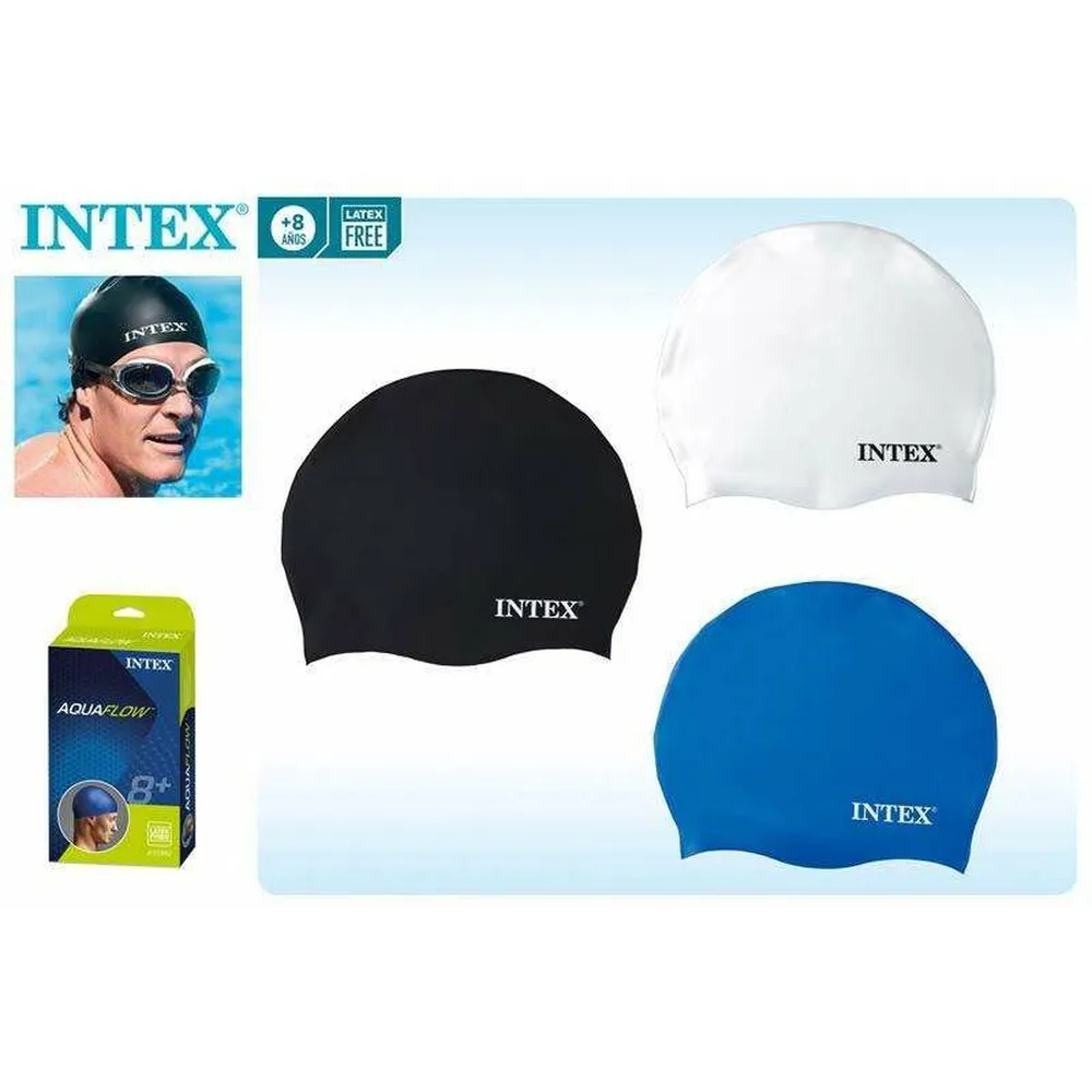 Intex Badekappe aus Silikon, Einheitsgröße, Design zufällig