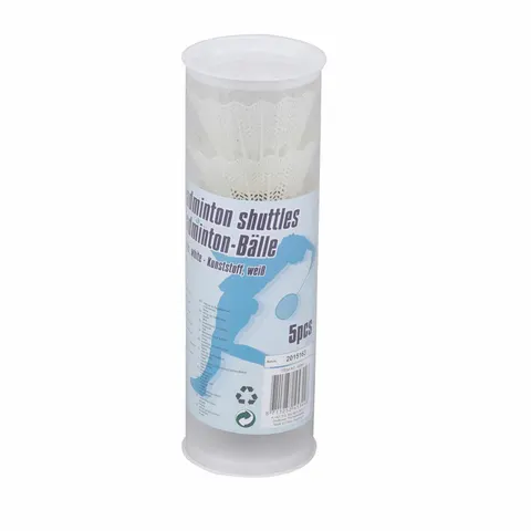 Lifetime badminton shuttlecocks, plastic, white, pack of 5