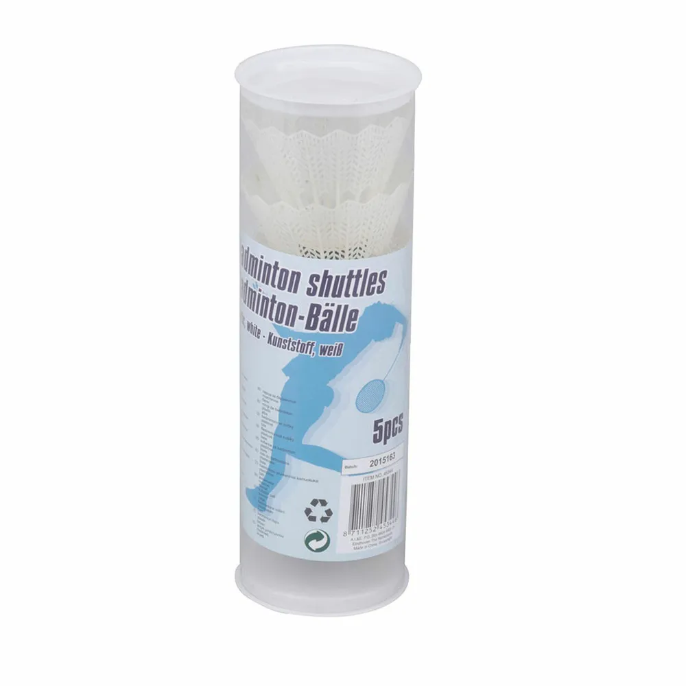 Lifetime badminton shuttlecocks, plastic, white, pack of 5