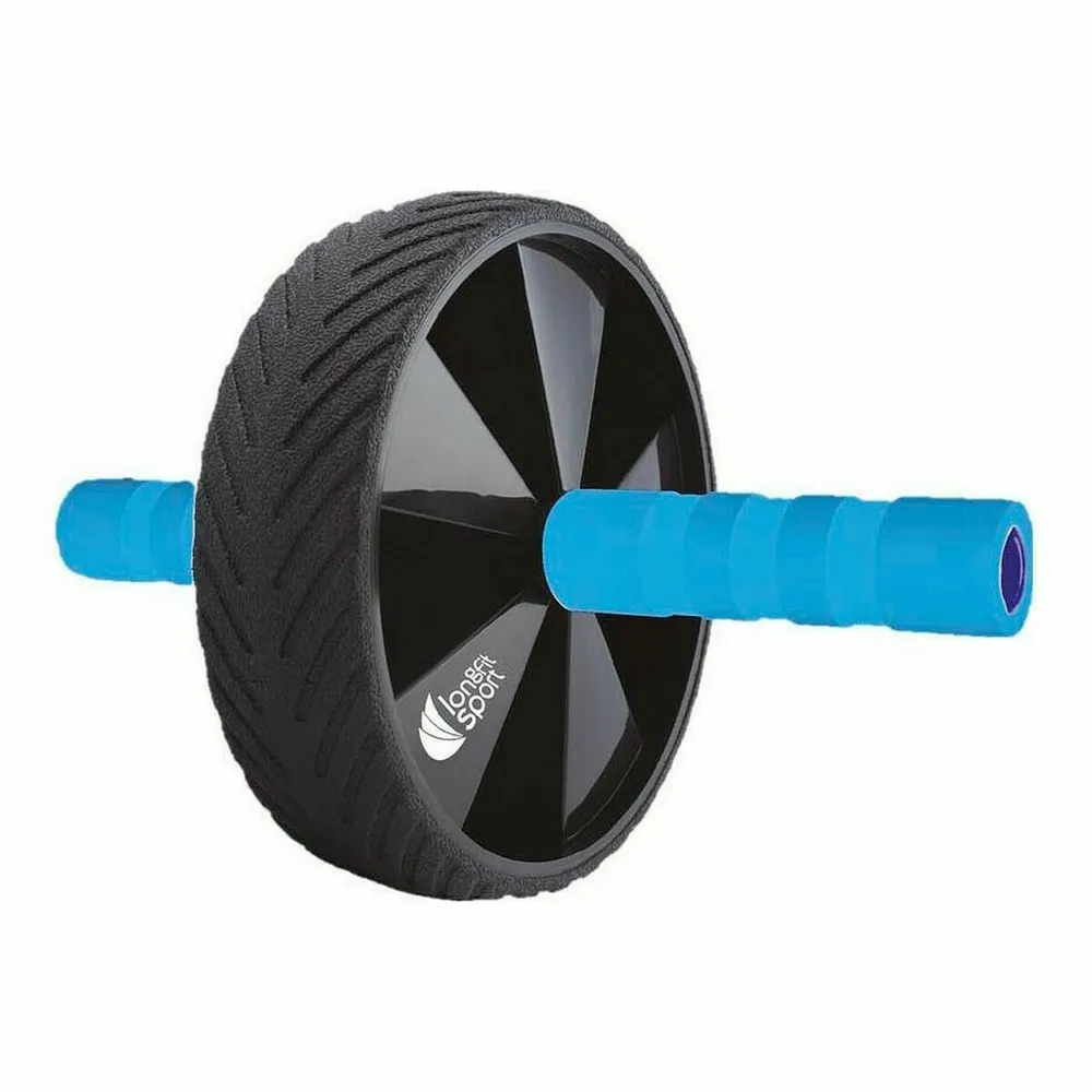 LongFit Sport Bauchroller (Ab Wheel), blau/schwarz