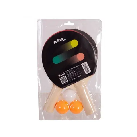 Softee Sanle table tennis set, 2 bats and 3 balls