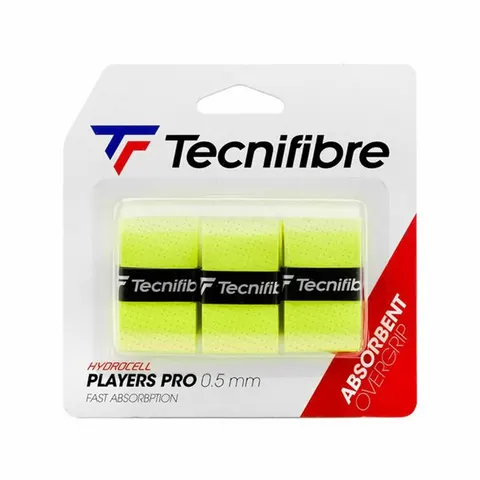 Tecnifibre Players Pro overgrip, neon yellow, pack of 3