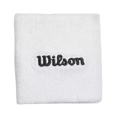 Wilson U Terry Logo Singlewide Wristbands, white, pack of 2